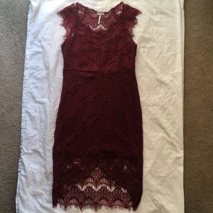 Maroon lace dress